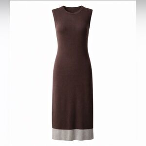 Moda International Silk Cashmere Sleeveless Midi Dress Open Back Quiet Luxury S